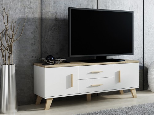 Тумба ТВ LOTTA 140 2D2S RTV CAMA белый / дуб Сонома