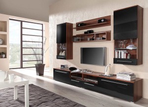 Вітальня LUNA слива-чорний глянець CAMA Польща