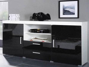 Комод Samba белый-чорный глянец CAMA Польша