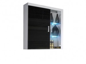 Вітрина навісна Samba білий-чорний глянець CAMA Польща