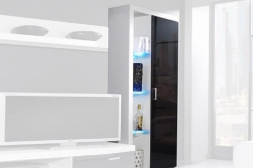 Вітрина висока Samba білий-чорний глянець CAMA Польща