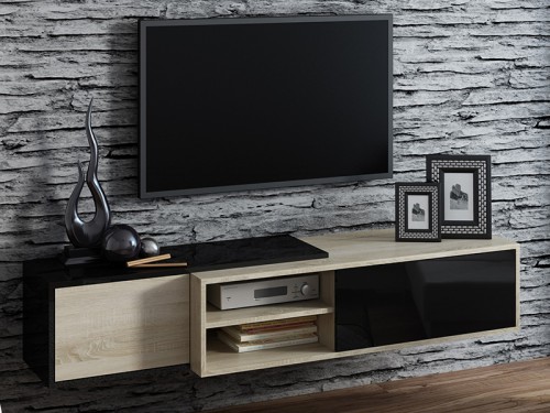Тумба ТВ SIGMA 1 RTV Сama дуб Сонома / черный глянец