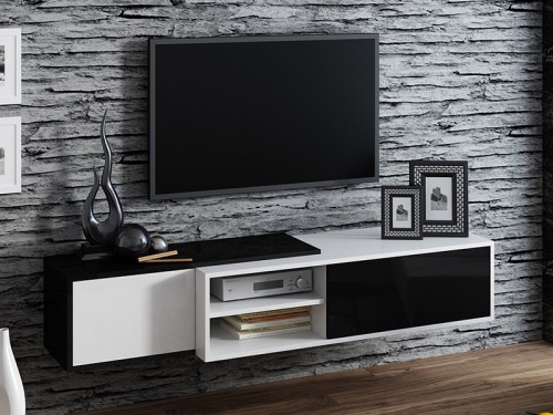 Тумба ТВ SIGMA 1 RTV Сama белый / черный глянец