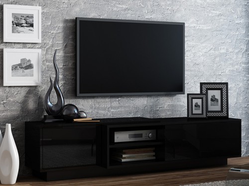 Тумба ТВ SIGMA 1 RTV Сama черный / черный глянец