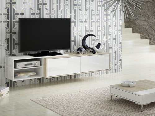 Тумба ТВ SIGMA 2 RTV Сama дуб сонома / білий глянець