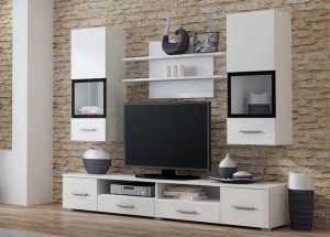 Вітальня SNOW  білий-білий  глянець CAMA MEBLE Польща