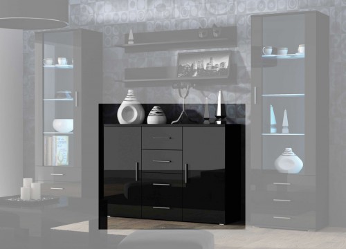 Комод SOHO Uni чорный ​- чорный ​​глянец CAMA Польша