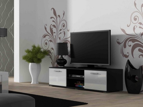 Тумба RTV 140 SOHO чорный-белый глянец CAMA Польша