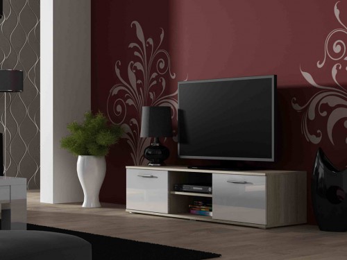 ​Тумба RTV 140 SOHO дуб сонома-белый глянец CAMA Польша