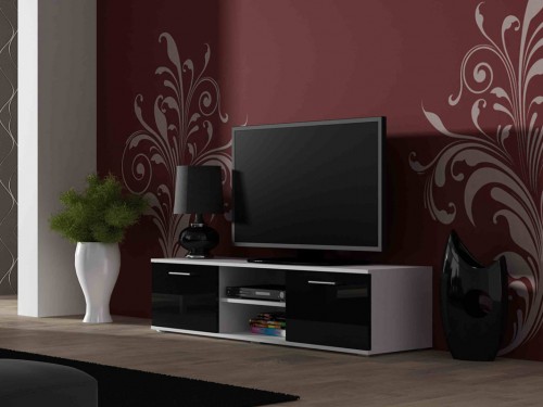 ​Тумба RTV 140 SOHO белый-чорный глянец CAMA Польша