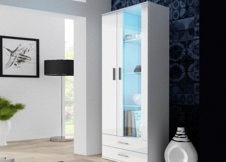 Вітрина  SOHO S6 2D2S білий-білий глянець CAMA Польща