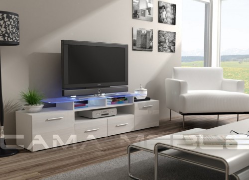 Тумба ТВ EVORA RTV Сama белый / белый глянец