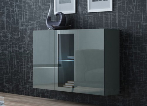 ​Комод навесной VIGO 120 серый - серый ​глянец CAMA Польша