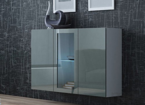 ​​​Комод навесной VIGO 120 белый ​- серый глянец CAMA Польша