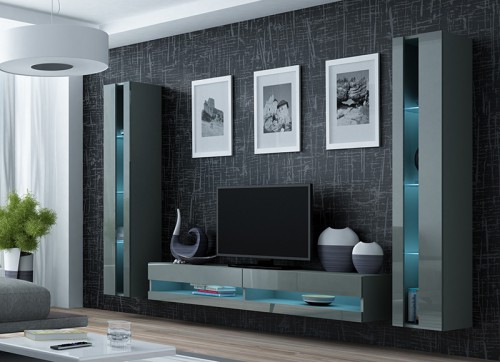 Вітальня Vigo New Cama сірий / сірий глянець