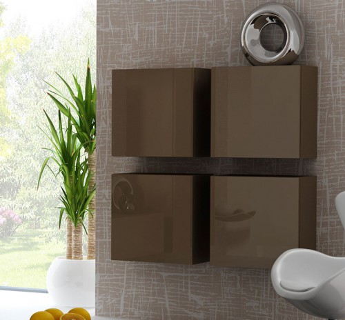 Пенал квадратний навісний VIGO лате - лате глянець CAMA Польща