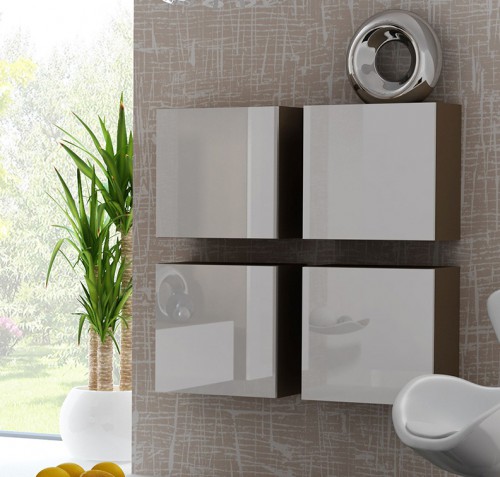 Пенал квадратний навісний VIGO лате - білий глянець CAMA Польща