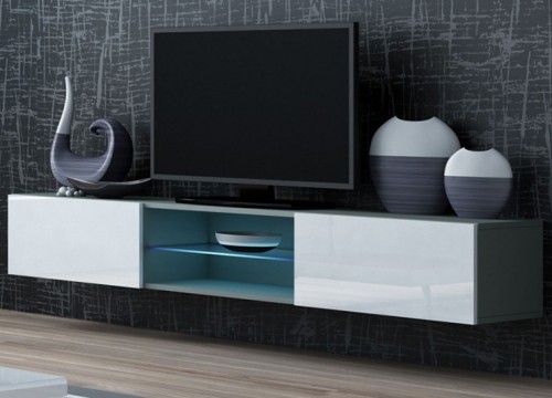 ​Комод VIGO Glass RTV 180 серый - белый глянец CAMA Польша