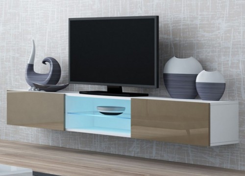 Комод VIGO Glass RTV 180 белый ​- латте глянец CAMA Польша