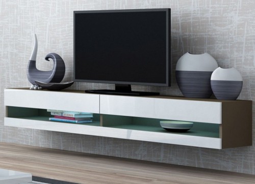 ​​​​Комод открытый VIGO RTV 180 латте ​- белый глянец CAMA Польша