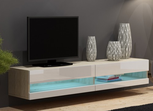 ​​​Комод открытый VIGO RTV 180 дуб сонома ​- белый глянец CAMA Польша