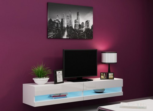 Тумба ТВ 180 Vigo NEW Cama белый / белый глянец