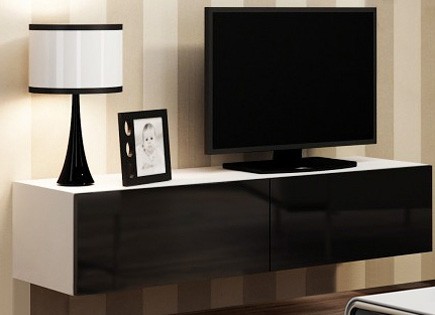 ​Тумба VIGO RTV 140 белый - чорный глянец CAMA Польша