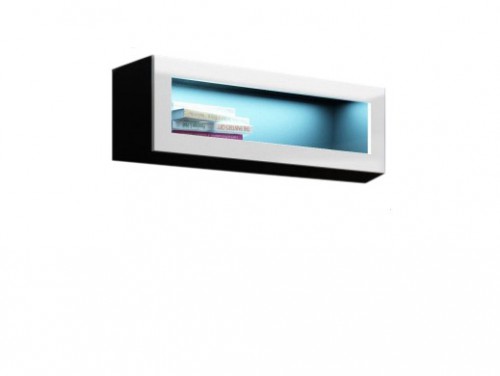 ​​Вітрина навісна VIGO 90 чорний ​- білий глянець CAMA Польща