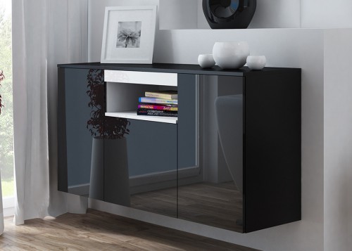 Комод Viva Cama черный / черный глянец