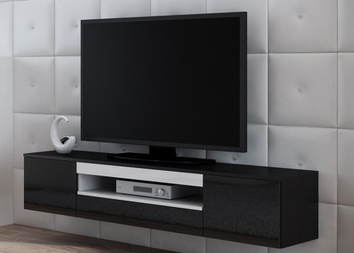 Тумба ТВ VIVA  RTV Сama чорний / білий глянець