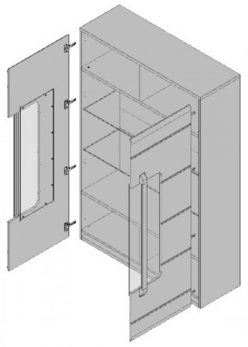 Витрина ATNV62B-P50 ATTENTION Forte белый матовый / дуб Сонома