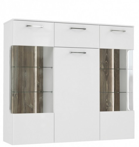 Витрина BBLV431B-C615 BABILA Forte белый мат / сосна picea