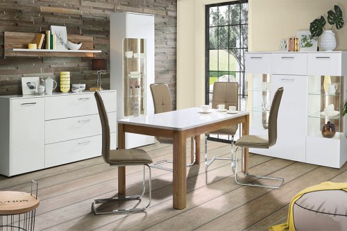 Їдальня BABILA Forte білий мат/ сосна picea