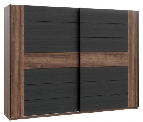 Шкаф-купе BLQS128E1-N09 BELLEVUE Forte дуб черный / дуб благородный