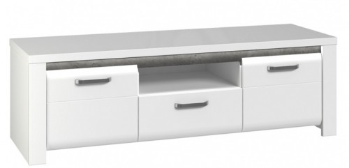 Тумба ТВ BUGT131B-C638 BRUGIA Forte белый мат / бетон темно-серый