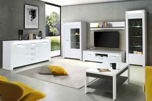 Вітальня BRUGIA Forte білий мат / бетон темно-сірий;