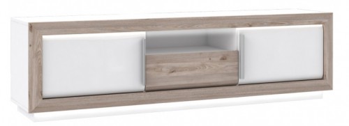 Тумба ТВ CQNT131B-C141 CANNE Forte белый матовый / дуб nelson