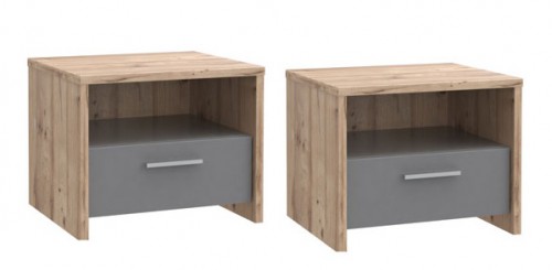 Тумба приліжкова 2шт CIRK02ST-N89 CLAIR Forte дуб / вольфрам сірий