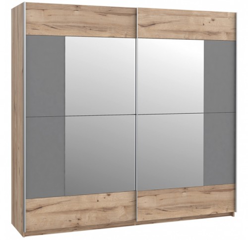 Шкаф-купе CIRS227E3-N89 CLAIR Forte дуб / вольфрам серый
