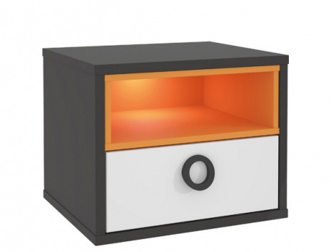 Тумба прикроватная LORK011-C174 COLORS Forte серый вольфрам unи / голубой / оранжевый.