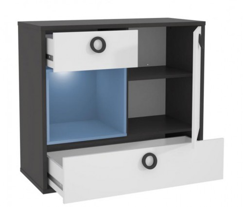 Комод LORK221-C174 COLORS Forte серый вольфрам unи / голубой / оранжевый