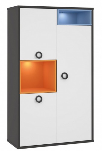 Стеллаж LORK521-C174 COLORS Forte серый вольфрам unи / голубой / оранжевый.