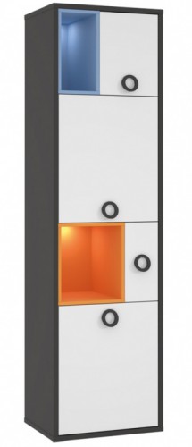 Стеллаж LORR711-C174 COLORS Forte серый вольфрам unи / голубой / оранжевый.