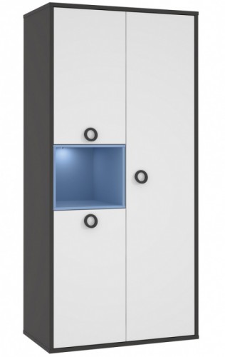 Шкаф LORS821R-C174 COLORS Forte серый вольфрам unи / голубой / оранжевый.