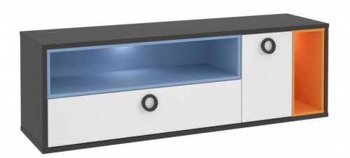 Тумба ТВ LORT131R-C174 COLORS Forte серый вольфрам unи / голубой / оранжевый.