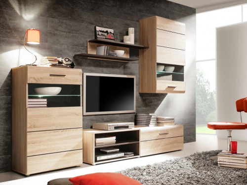 Стінка CMBM12B-Q29 COMBINO Forte дуб Сонома / венге