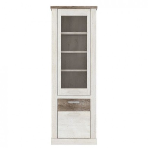Витрина DURV812-T75 DURO FORTE пиния белая / дуб античный