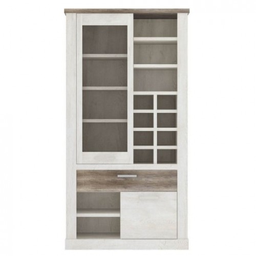 Витрина DURV821L-T75 DURO FORTE пиния белая / дуб античный