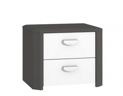 Тумба прикроватная HEYK021-C230 HEY FORTE вольфрам серый / серый матовый/белый