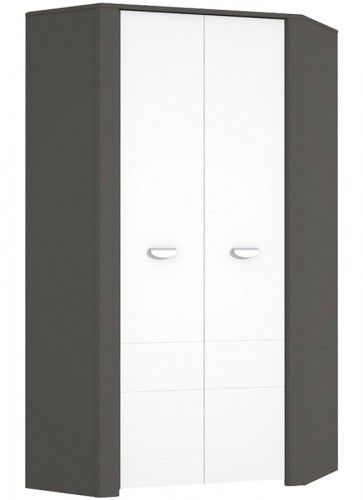 Шкаф угловой HEYS921-C230 HEY FORTE вольфрам серый / серый матовый/белый